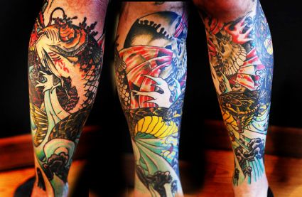 Koi Fish Tats On Leg